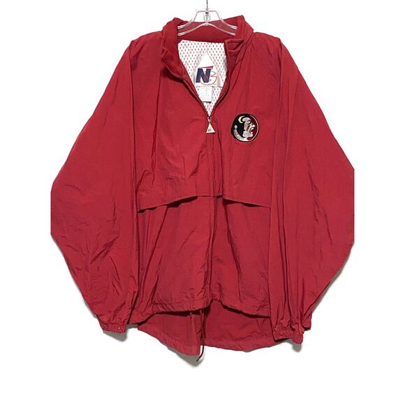 Vintage NG FSU Seminoles Zip Jacket Windbreaker Hood Vented Mens XL Retro 90s - Picture 1 of 10